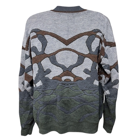 Men's Vintage Paninari Multicolor Cardigan Sweater - Picture 4 of 9